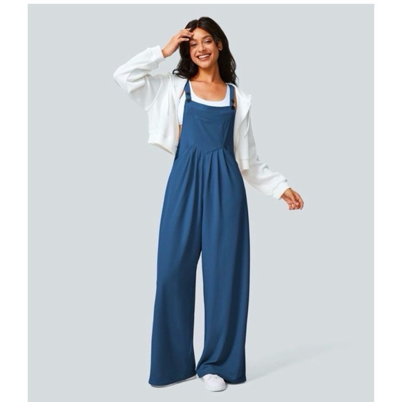 HALARA Navy Blue Wide Leg Jumpsuit - Picture 3 of 11